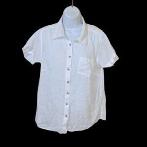 ---  White Short Sleeve Blouse Size Lage